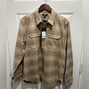 Frye Brown Plaid Shirt Jacket
